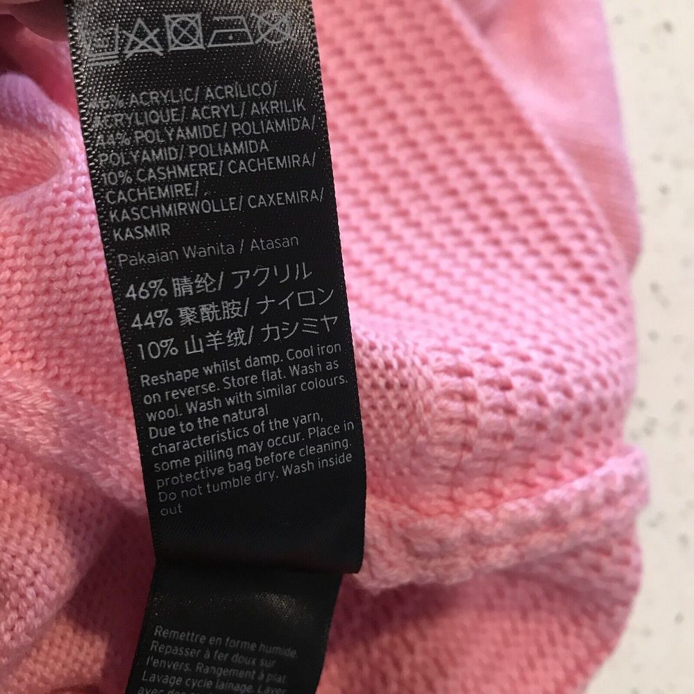 Top Shop Nordstrom Crop Sweater Size 4 Pink Acrylic Cashmere Long Sleeve NEW - Picture 6 of 7